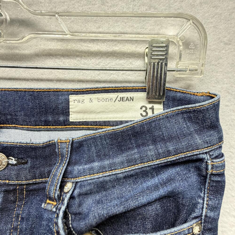 Rag & Bone JEAN Jeans Womens 31 Blue 10 Inch Ankle Skinny Mid Rise Raw Hem USA - Picture 3 of 7